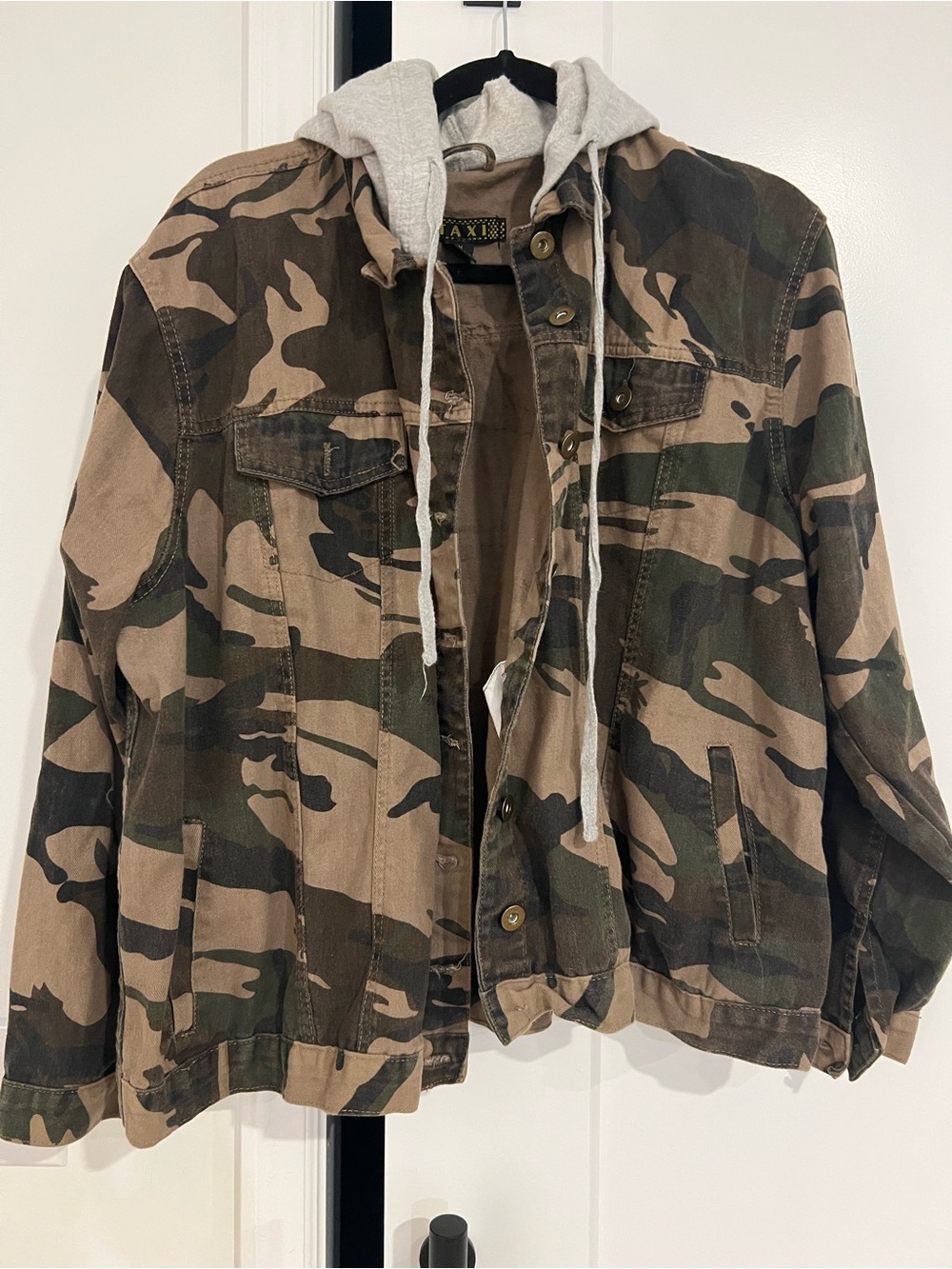Camouflage Hooded Men's Jacket - Green/Brown Camo l 2X